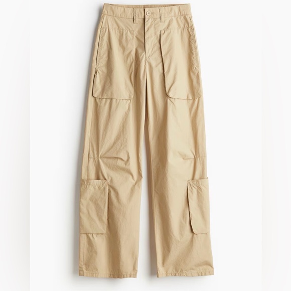 H&M Black Cotton Cargo Pants Small - Picture 3 of 11